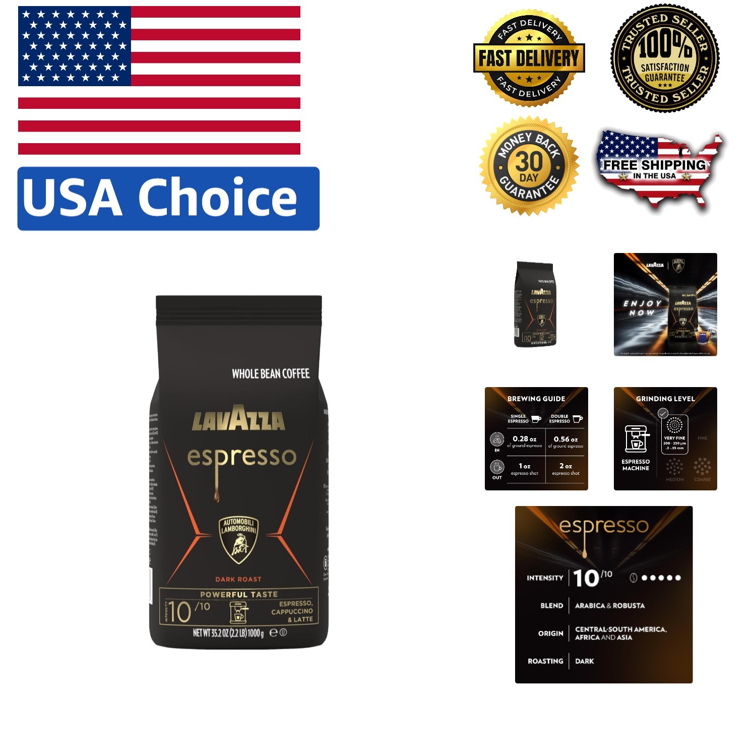 Bold Dark Roast Whole Bean Coffee – Automobili Lamborghini 2.2 lb Experience