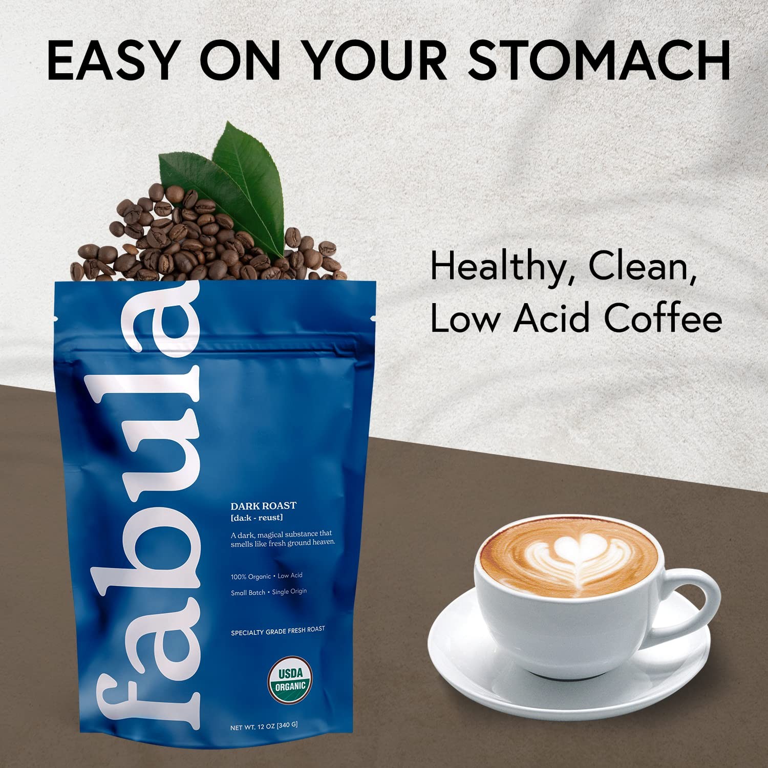Fabula Coffee Dark Roast Whole Beans – Organic – Low Acid – Single Origin – N…