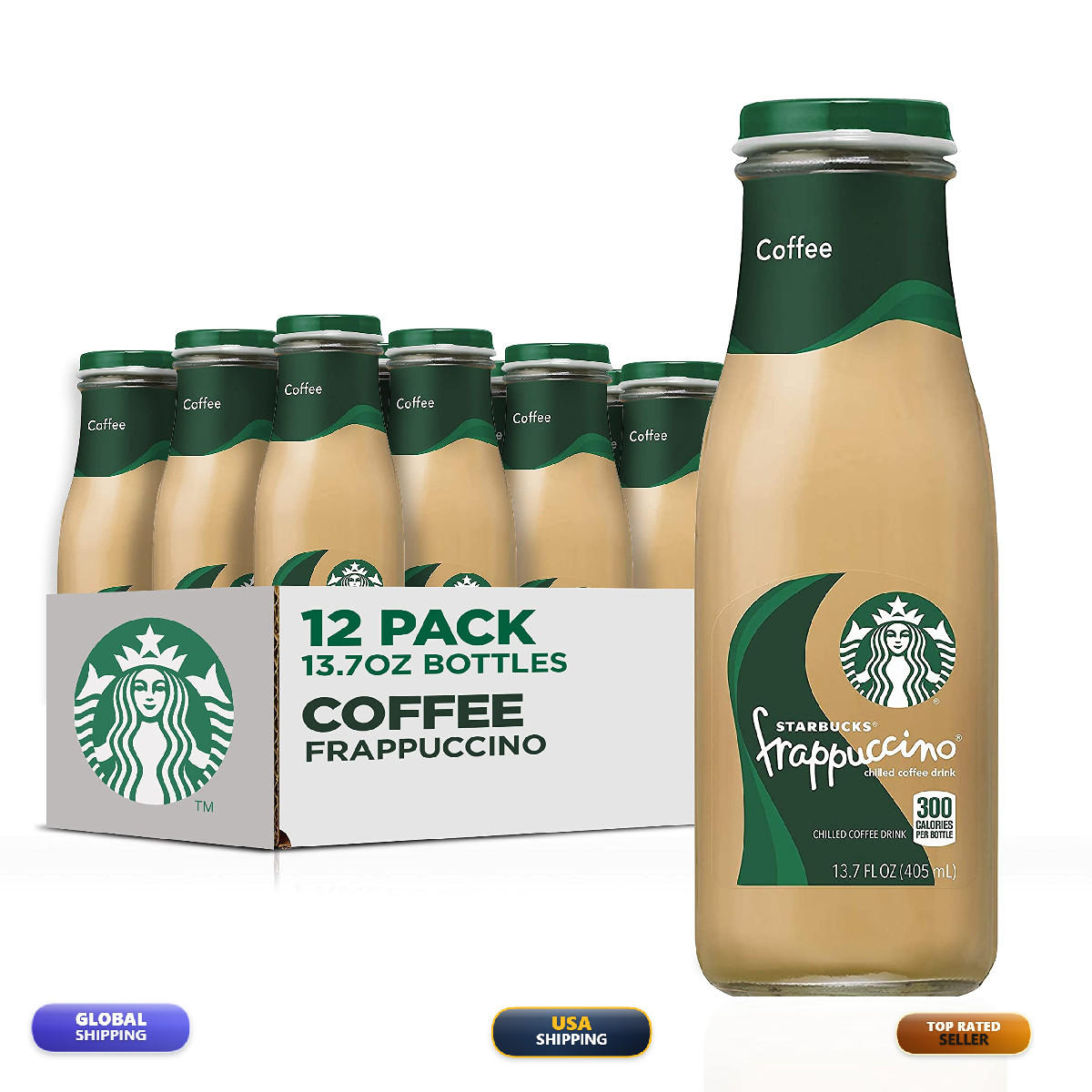 Starbucks Frappuccino Coffee Drink Coffee 13.7 Fl Oz Bottles 12 Pack