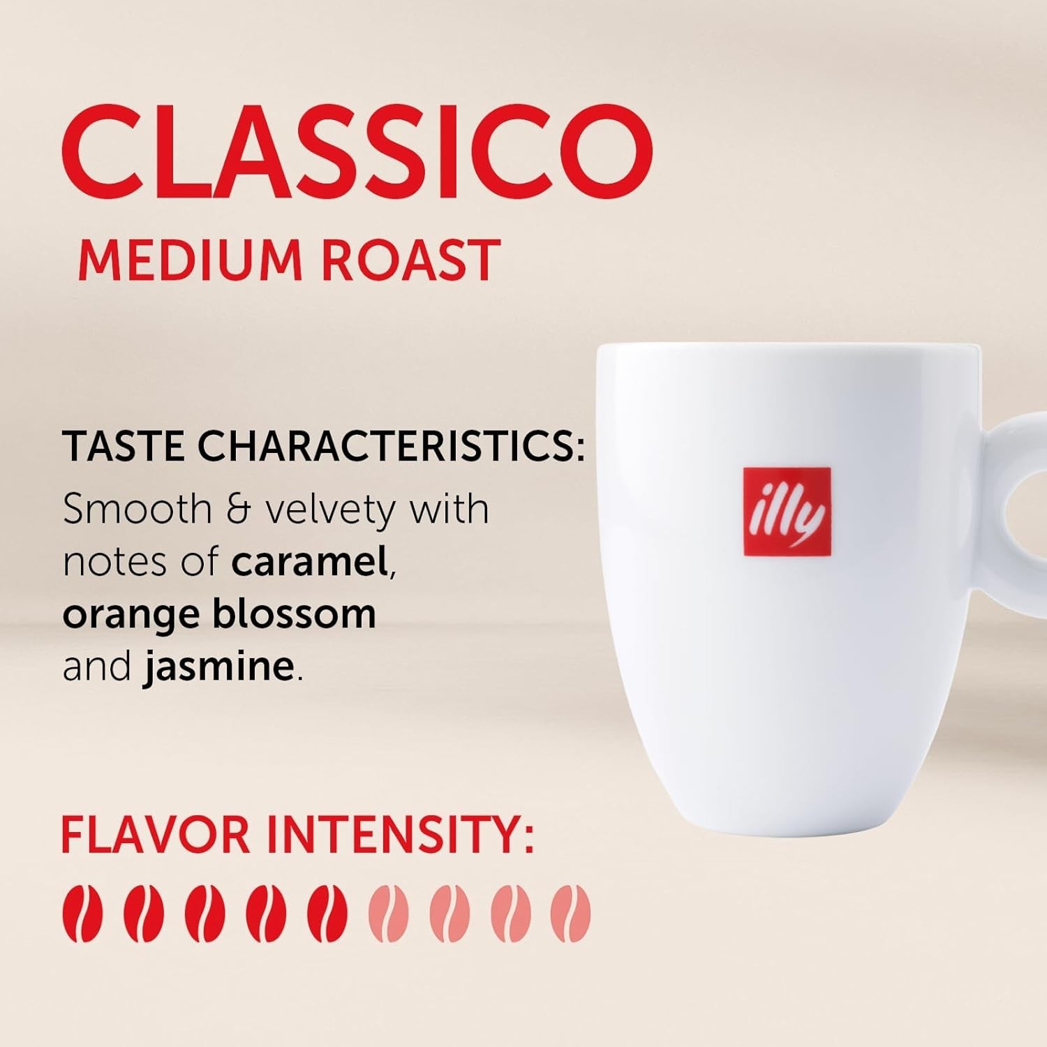 100% Arabica Coffee Illy Classico Whole Bean Coffee, Medium Roast, Classic Roast
