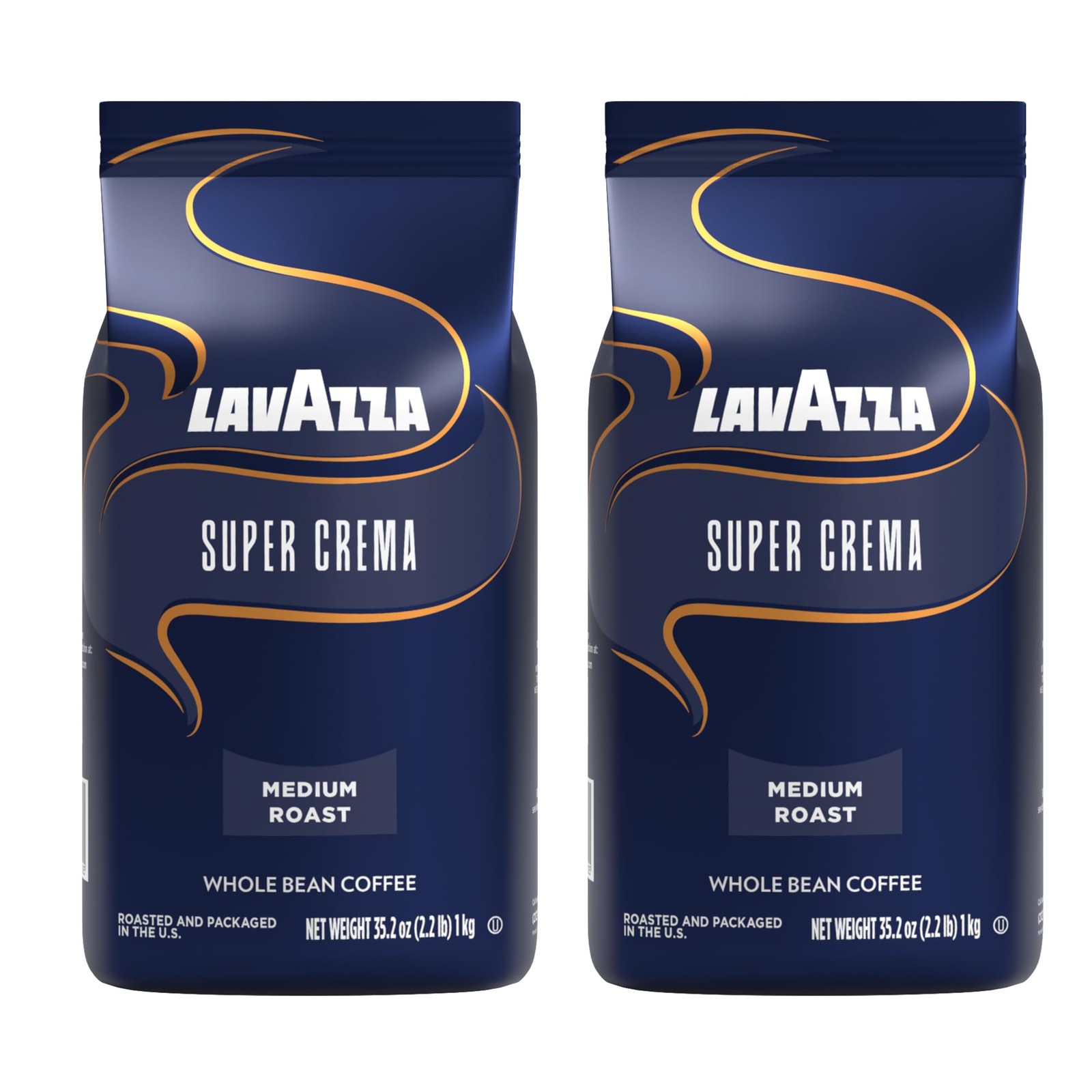 Super Crema Espresso medium roast Whole Bean Coffee, 2.2-pound Bag 2-pack