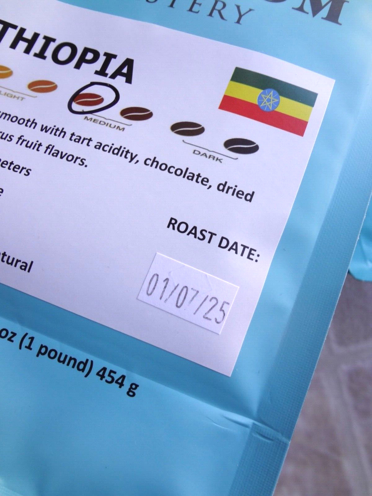 Heirloom Roastery Ethiopia Whole Bean Coffee 16 oz each (Lot of 5)