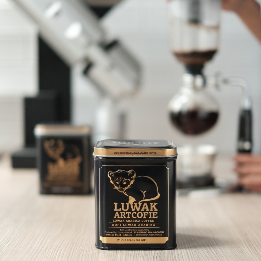 Artcofie Luwak Coffie Arabica Tin Box 100g Whole Bean