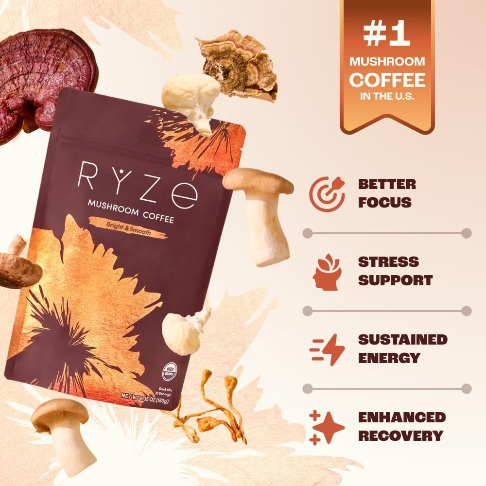 Ryze Mushroom Coffee Brown