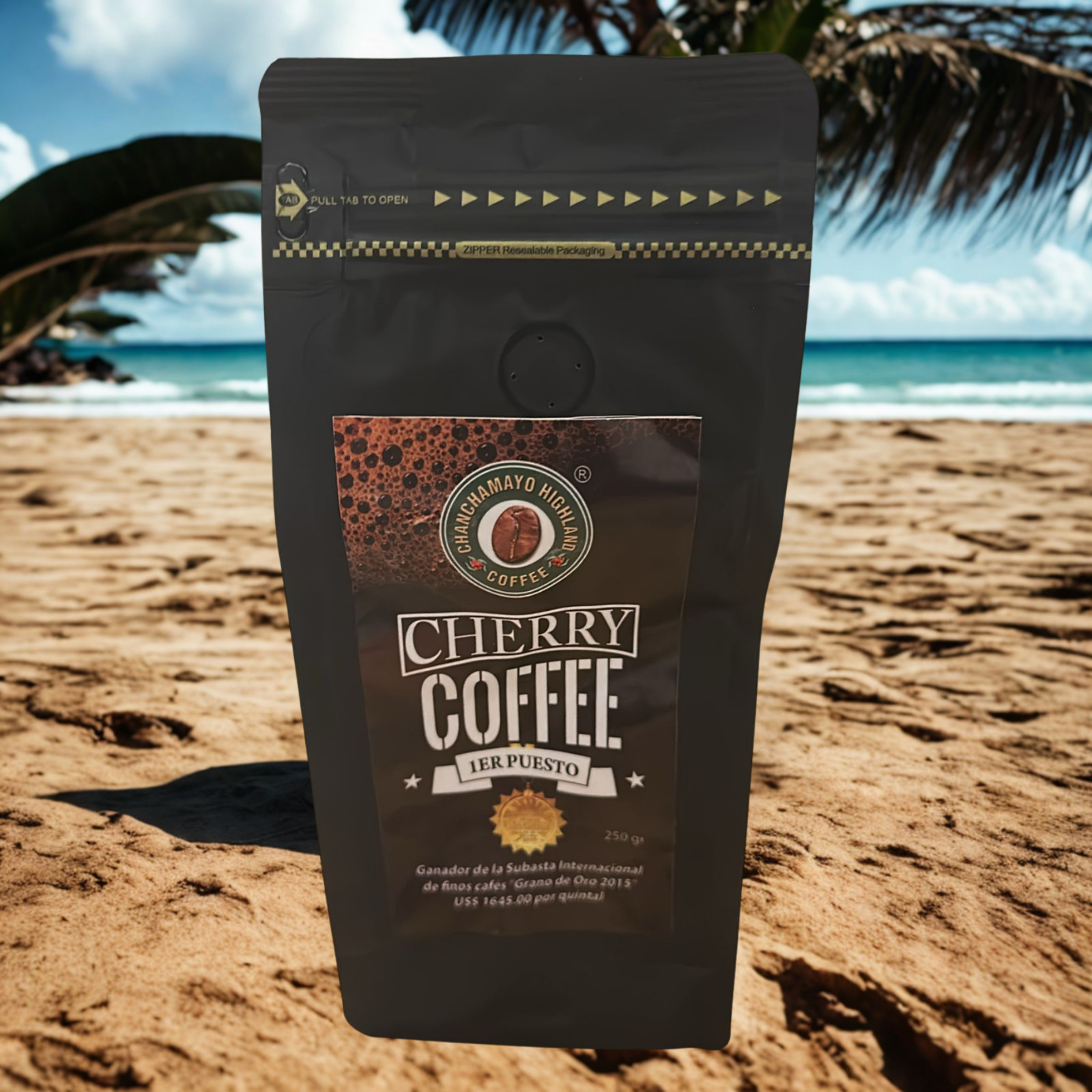 Cherry Coffee Roasted Bean From Peru Premium Roast 250g Pack Home Arabica Gift