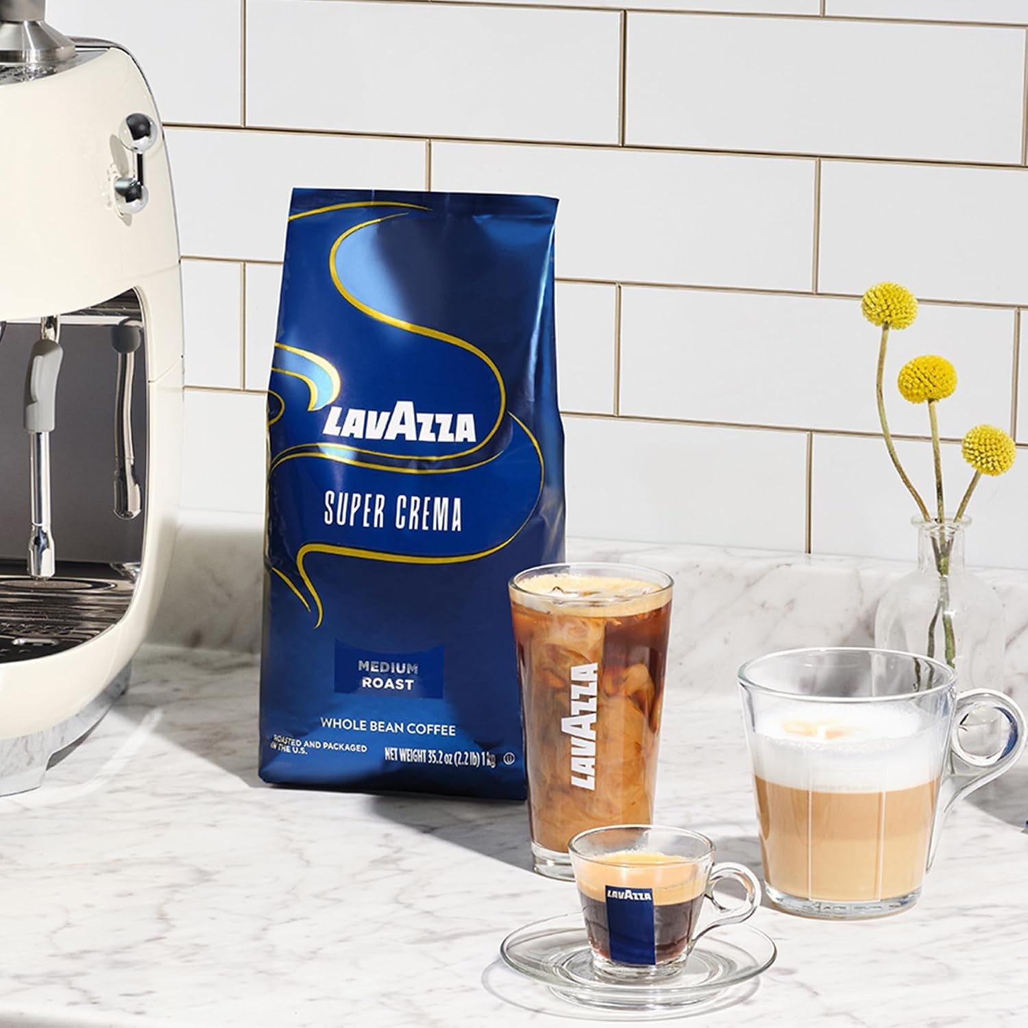 Super Crema Whole Bean Coffee, Medium Espresso Roast, Arabica and Robusta Ble…