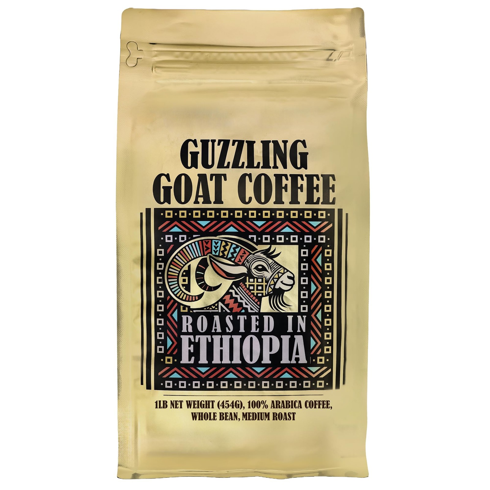 Guzzling Goat Ethiopian Coffee Beans Premium Medium Roast Whole Bean Brew