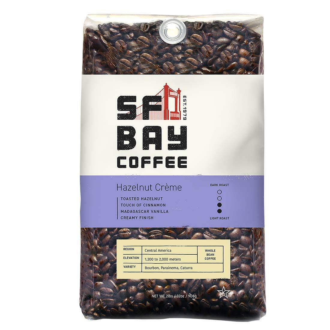 San Francisco Bay Coffee, Hazelnut Crème- Whole Bean, 2-Pound (32 oz.), Flavo…