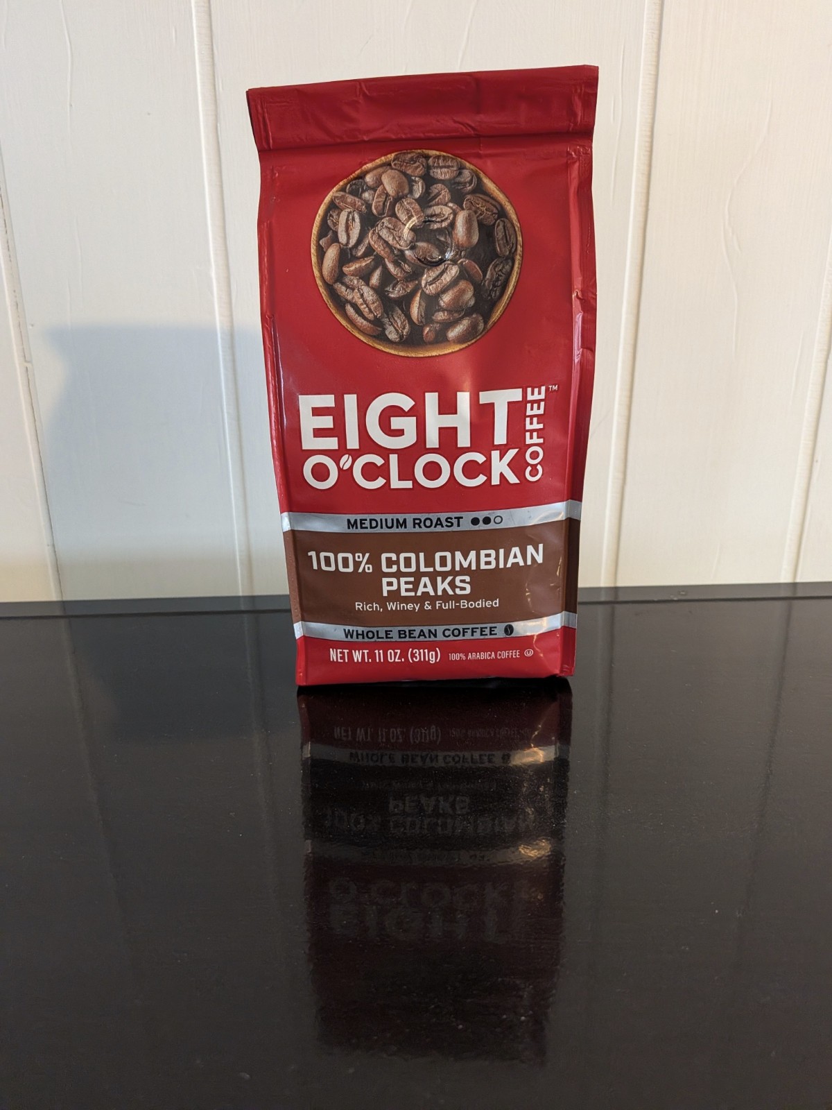 Eight O’Clock Coffee – 100% Colombian Peaks Whole Bean 11 oz – Best By 8/6/2026