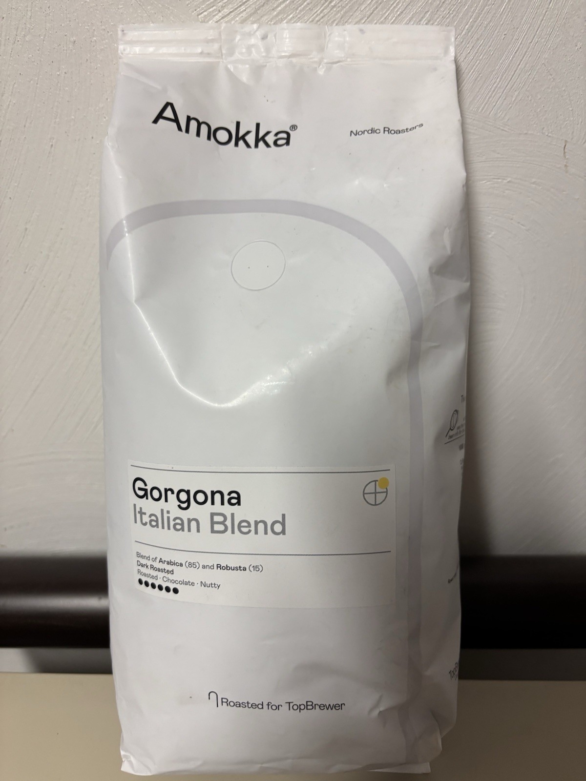 Amokka Gorgona Italian Blend Coffee Beans 1000g Whole Bean Dark Roast NEW Sealed