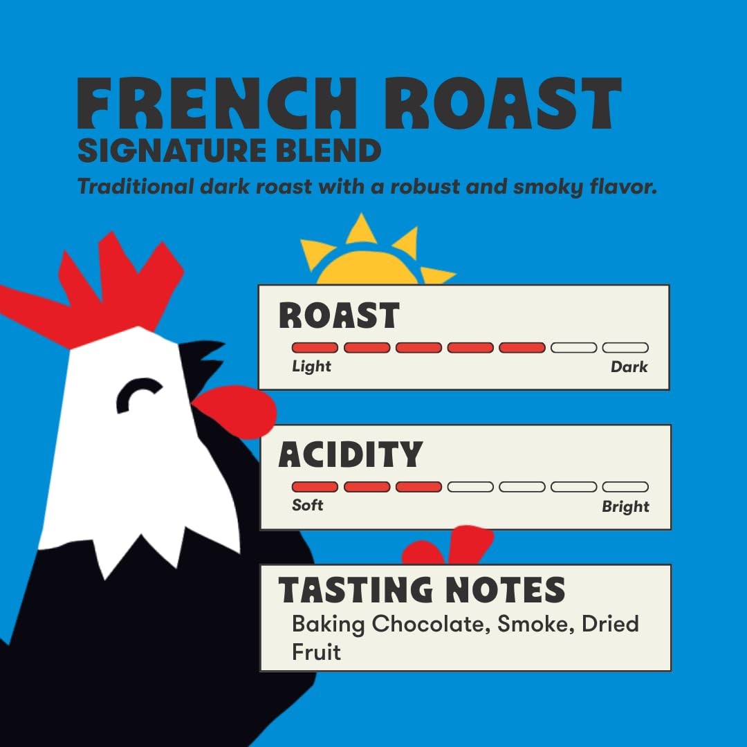 French Roast Blend Coffee 12 OZ Whole Bean Dark Roast Fresh Beverage Drink