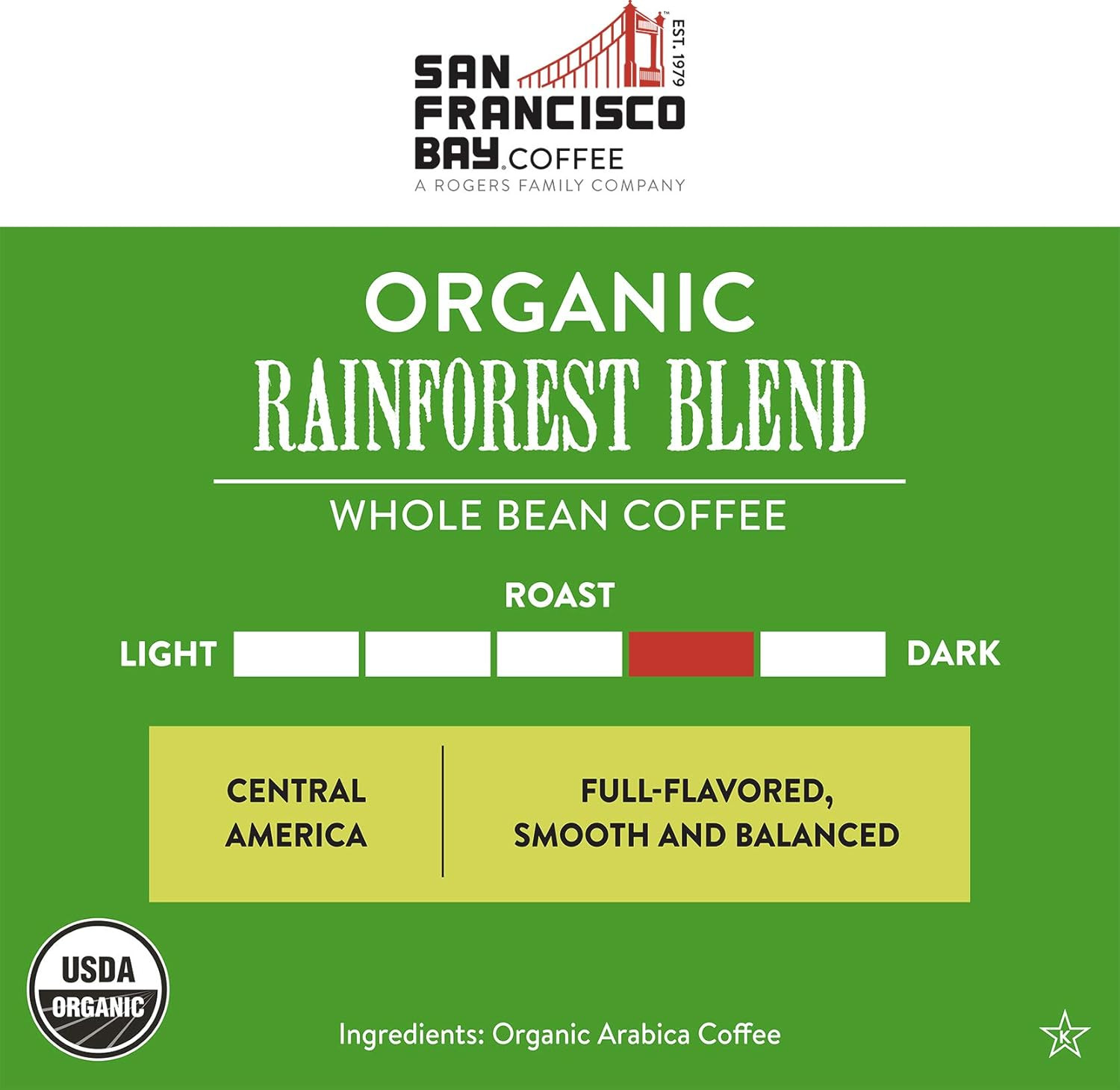 San Francisco Bay Coffee – Medium-Dark Roast Whole Bean Coffee – Organic Rainfor