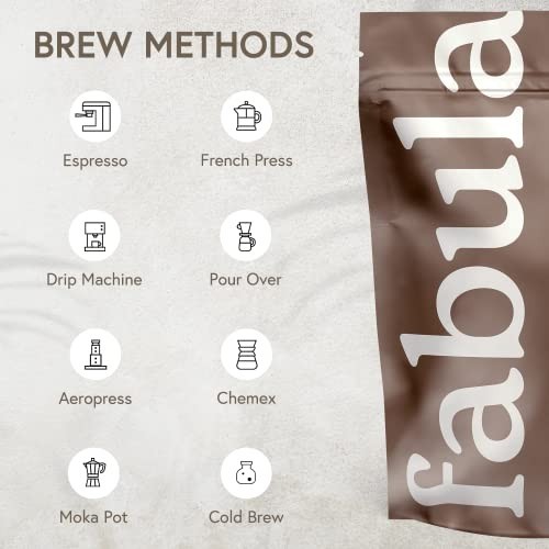Fabula Low Acid Coffee Beans Whole, USDA Organic Coffee Beans Medium Roast – Non