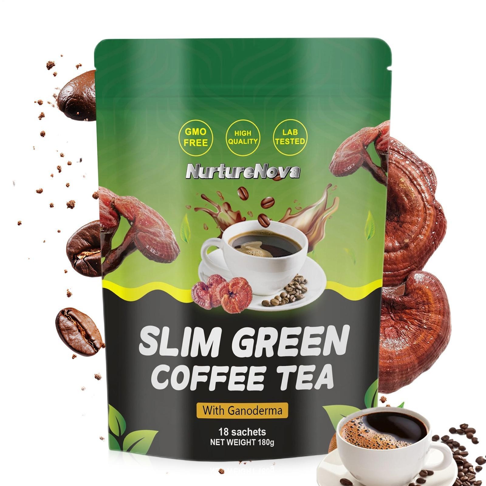 SLIM Green Coffee Ganoderma WEIGHT LOSS Control Detox Tea – USA Seller 18 Pcs