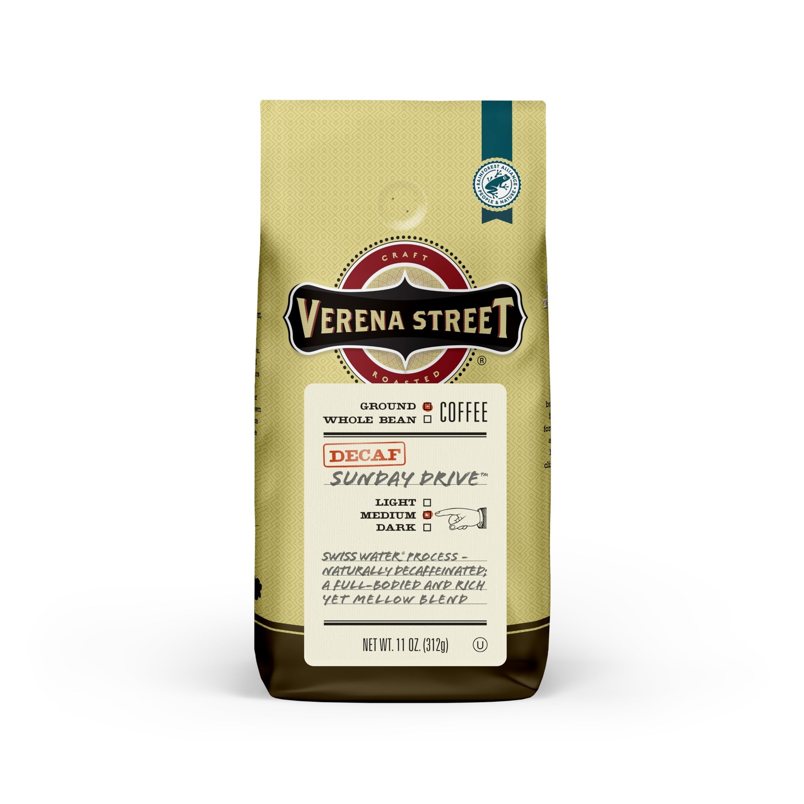 11 Ounce Ground, Swiss Water Process Decaf Coffee, Sunday Drive Decaffeinated, M