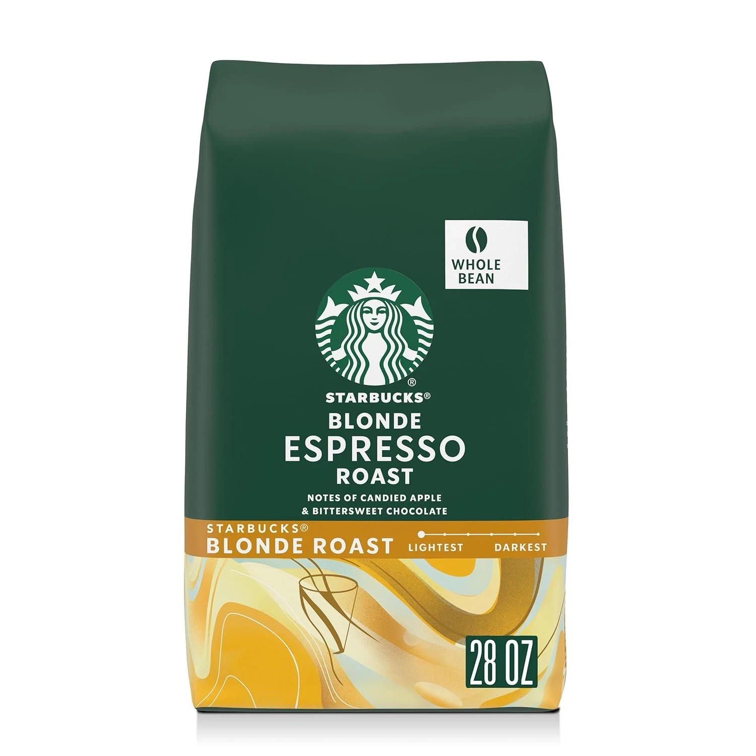 4 x 28 oz Starbucks Whole Coffee Beans Blonde Espresso Roast Hot or Iced Coffee