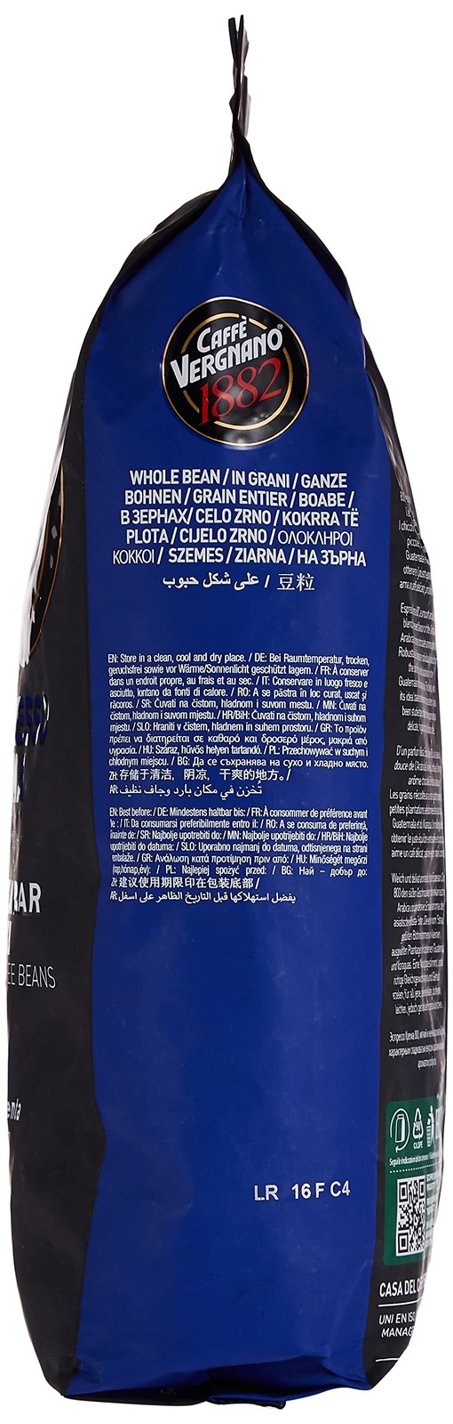 Caffe Vergnano Espresso Roast “Crema 800 Blend” Whole Bean Coffee | 2.2 Lb Ba…