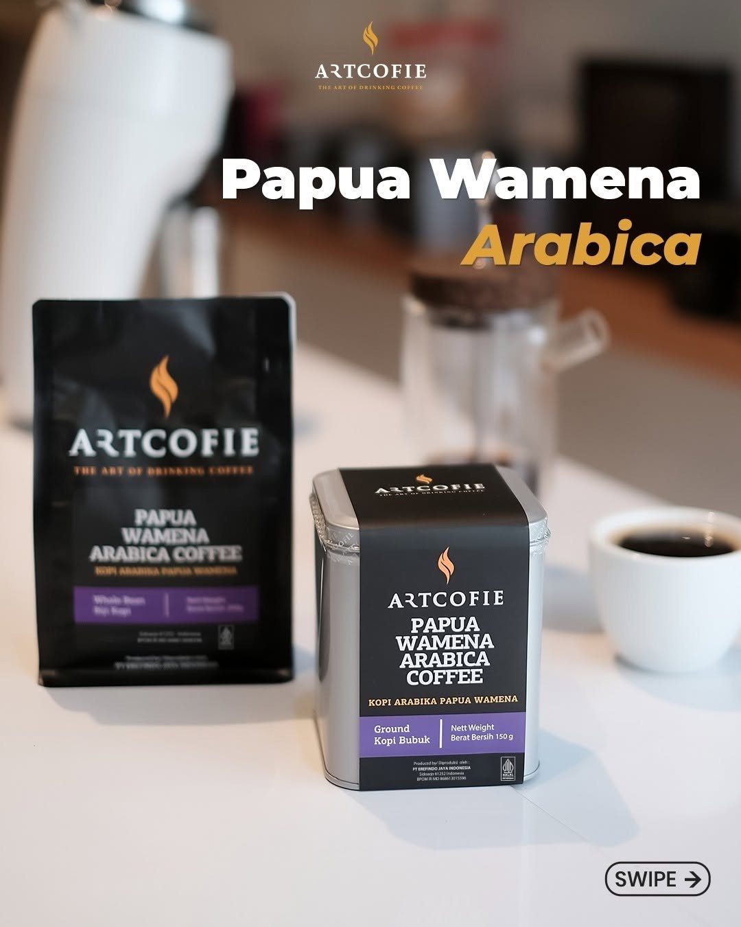 Artcofie Papua Wamena Arabica Coffee – Standing pouch / ground 200g