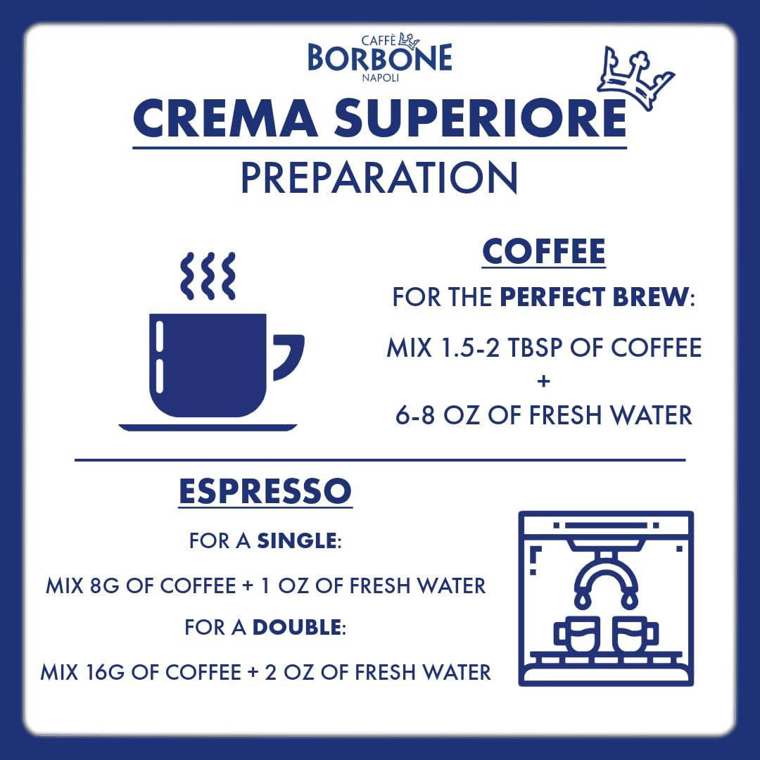 Caffe Borbone Crema Superiore Whole Bean Coffee Medium Roast 2.2lb Bag
