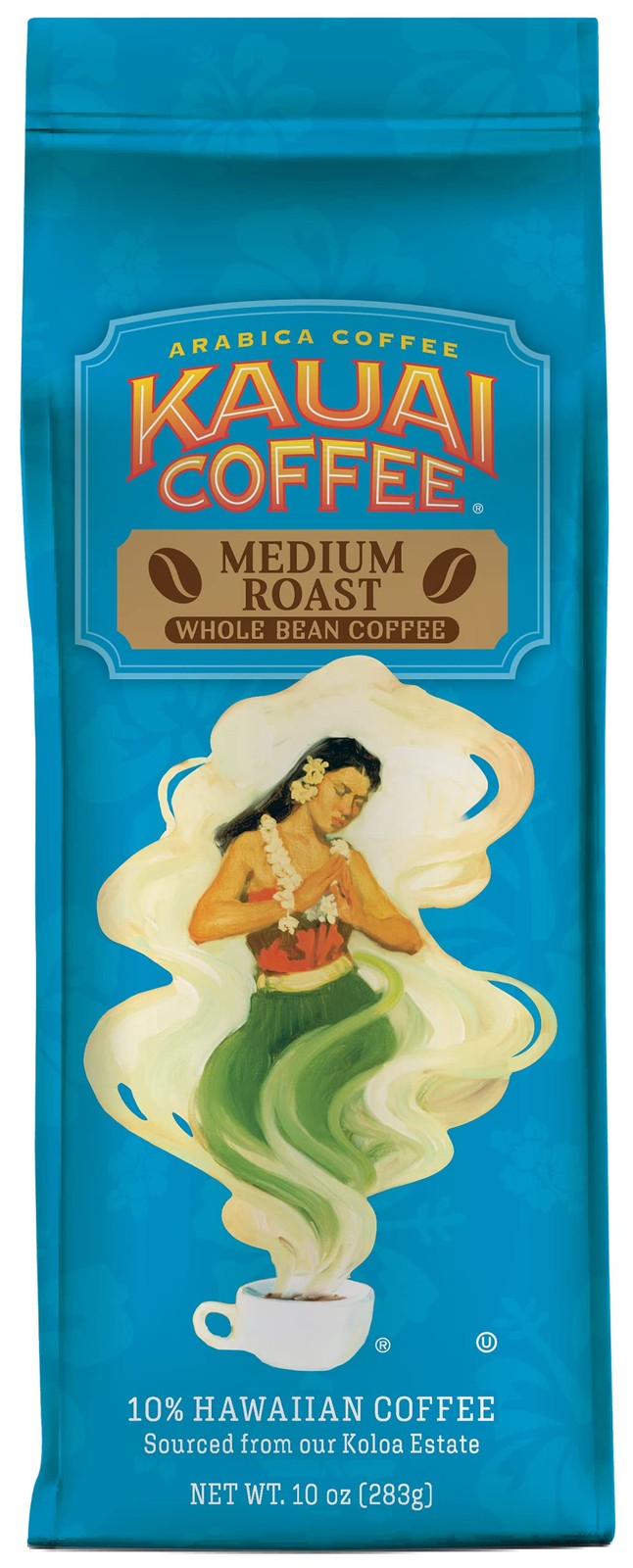 Kauai Coffee Koloa Estate Medium Roast – Whole Bean 10 Ounce (Pack of 1)