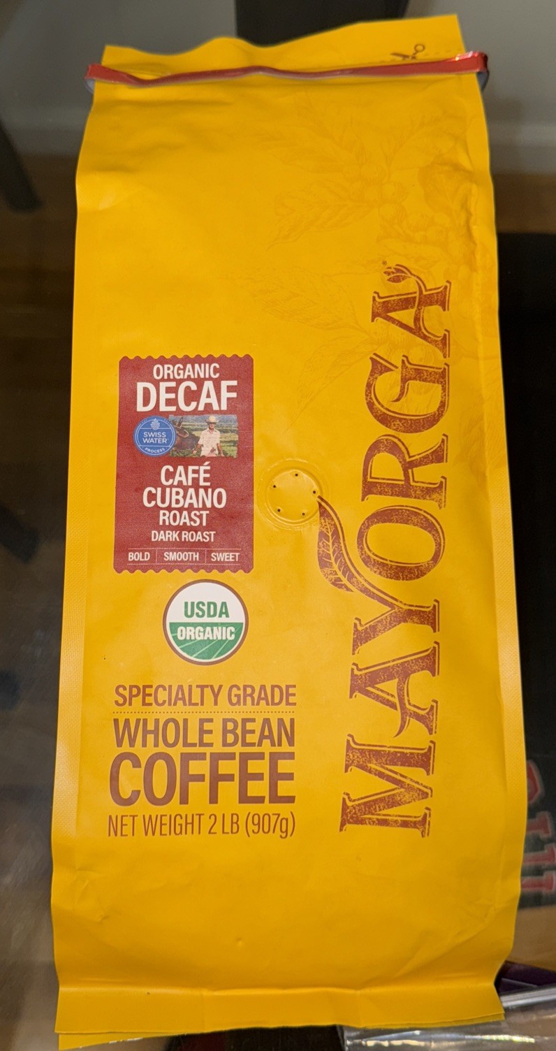 Decaf Coffee Dark Roast Organic Swiss Water Process 100% Arabica Beans