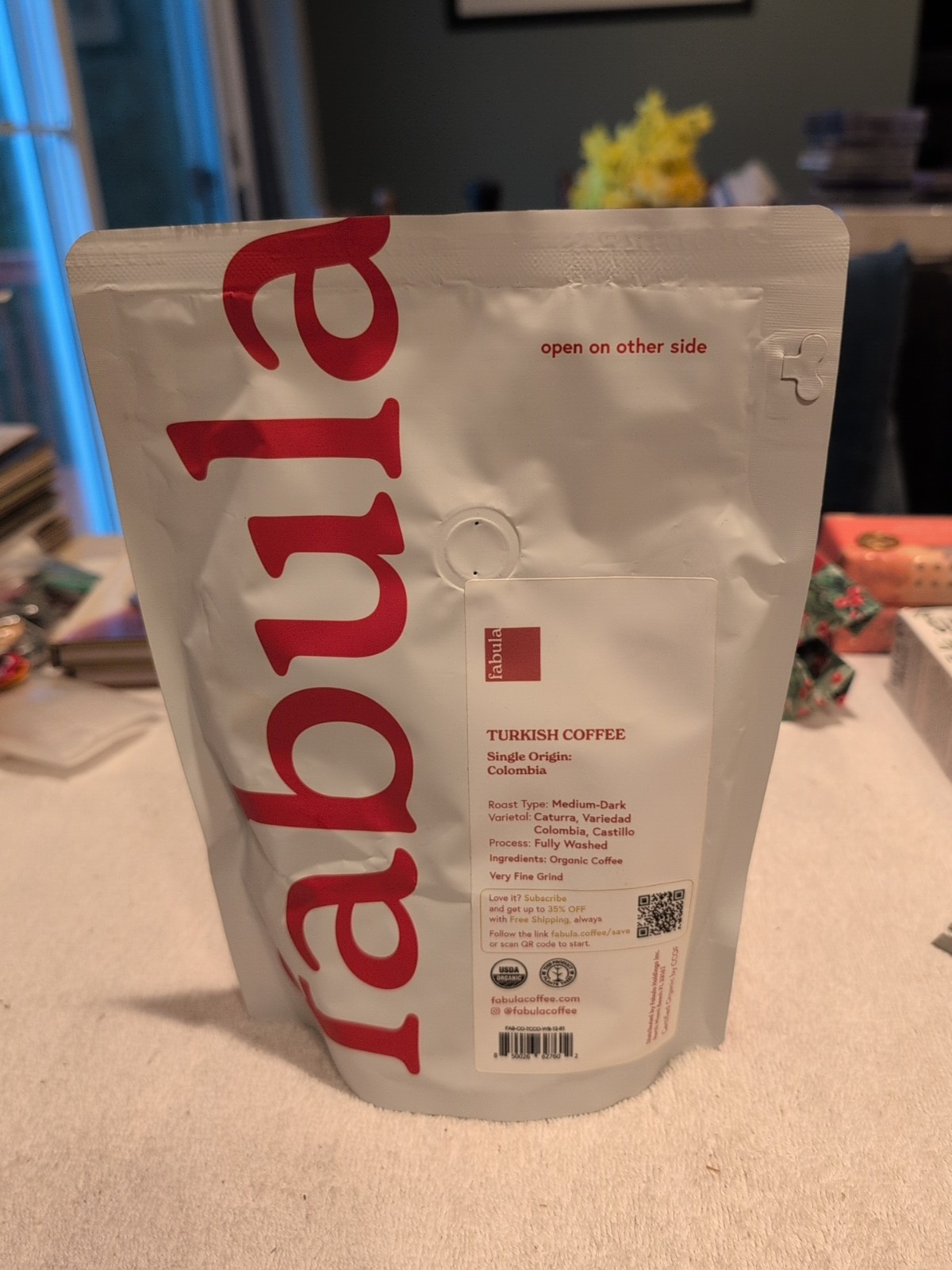 Fabula Turkish 100% Organic Coffee Very Fine Grind 12 Oz