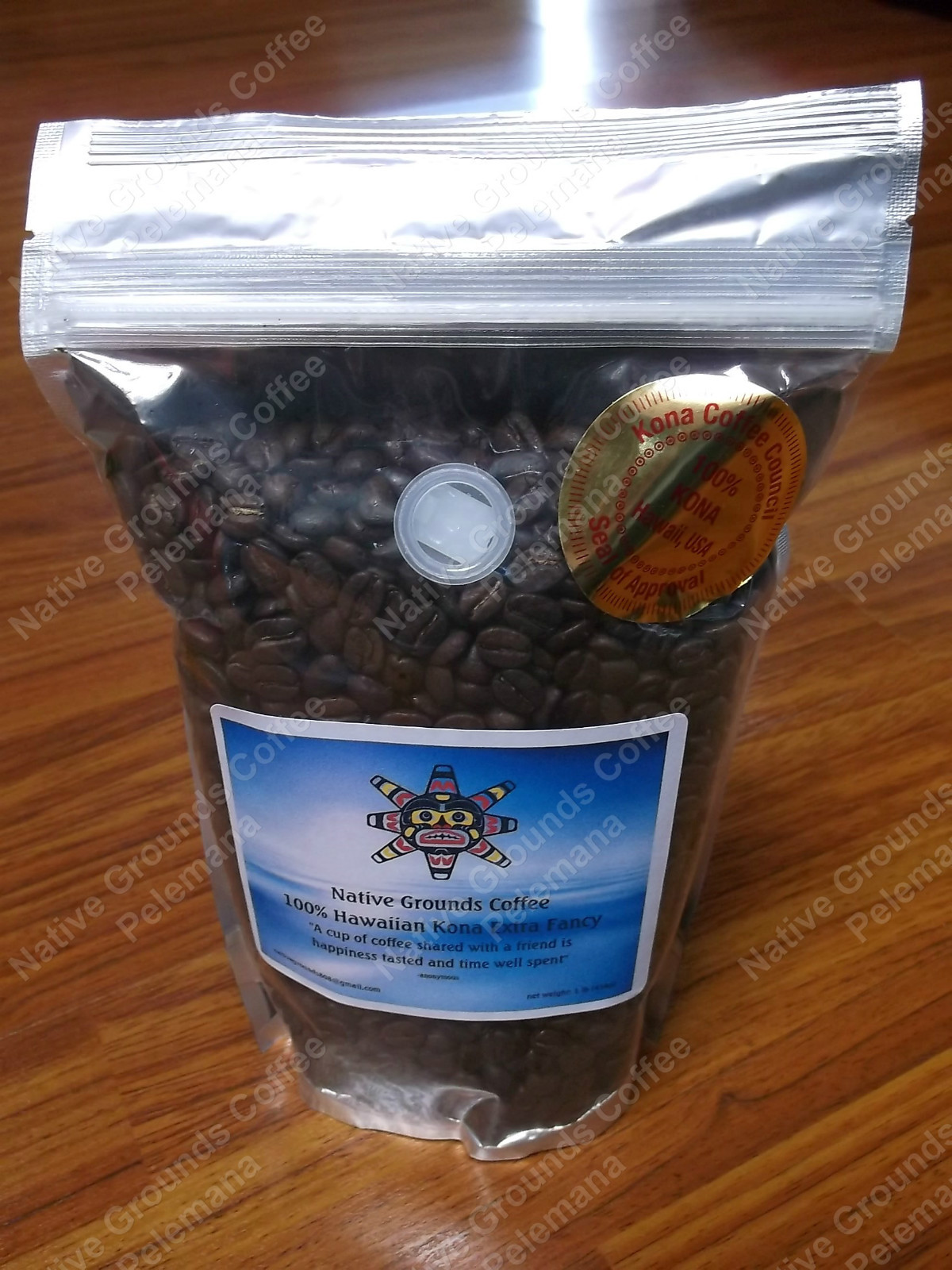 1lb 100% Kona Coffee Whole Bean Extra Fancy NOT Dark Roast FRESH SIMPLY THE BEST