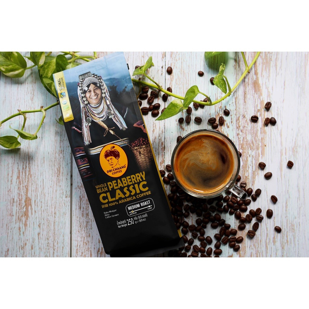 Doi Chaang Thailand Coffee Whole Bean Peaberry Classic Premium 100% Arabica 250g