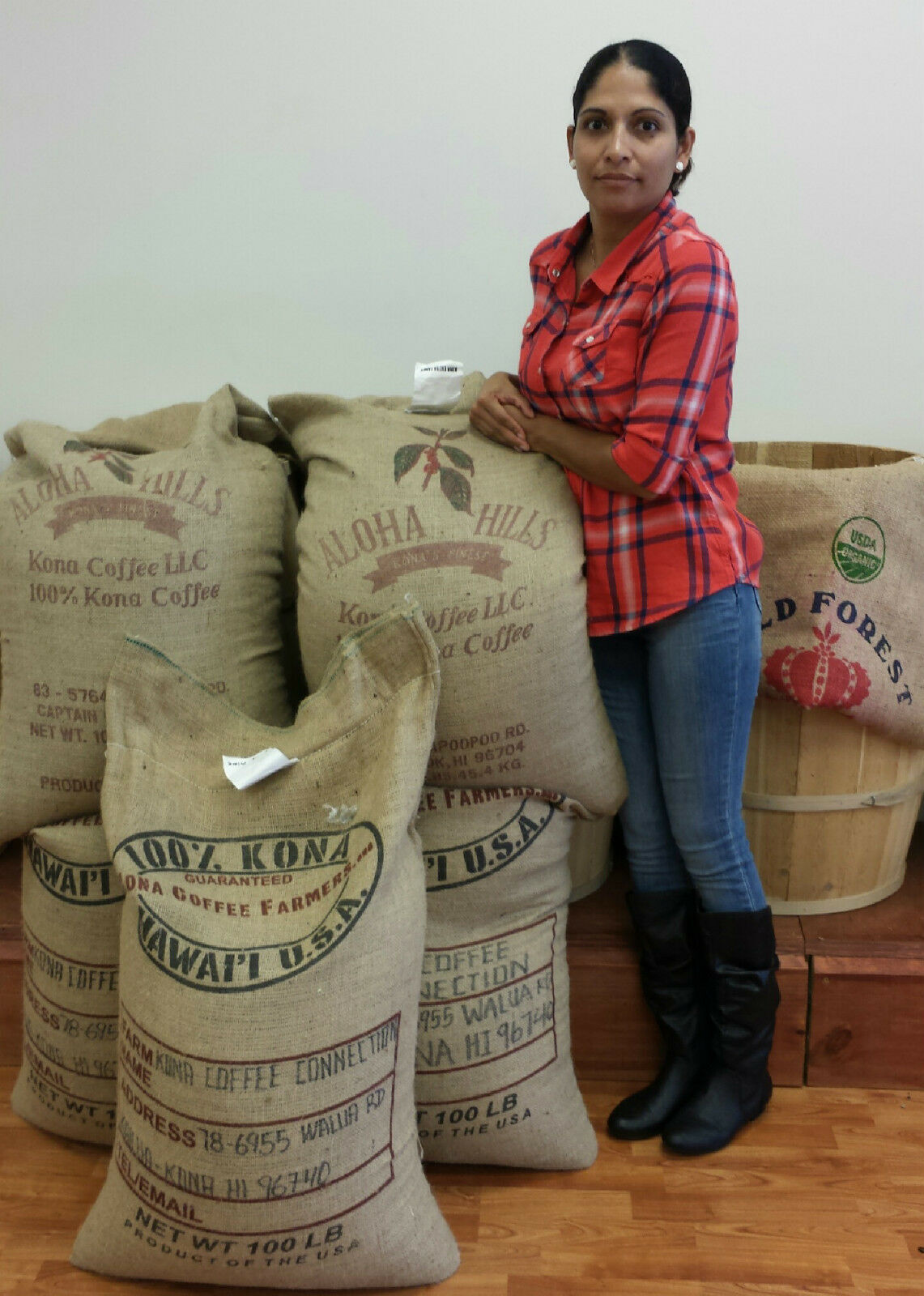 100% Kona / Hawaiian Coffee Beans Dark Roasted Daily 4 Pounds In 1 Pound Bags
