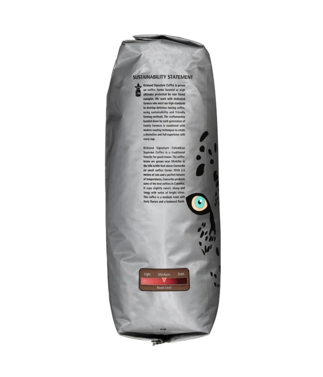 Kirkland Signature Colombian Supremo Coffee, Whole Bean, 3 lbs Medium Roast.
