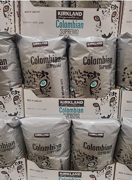 Kirkland Signature Colombian Supremo Whole Bean Coffee Medium Roast 3 lb