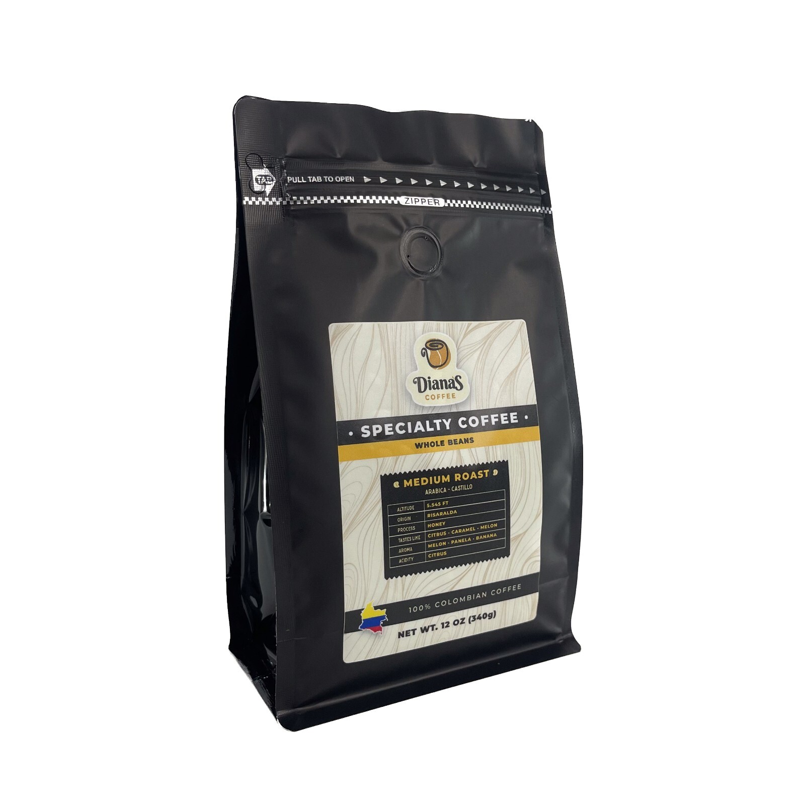 Diana’s Coffee | Original Specialty | Honey | Whole Bean | 12 oz (340g)