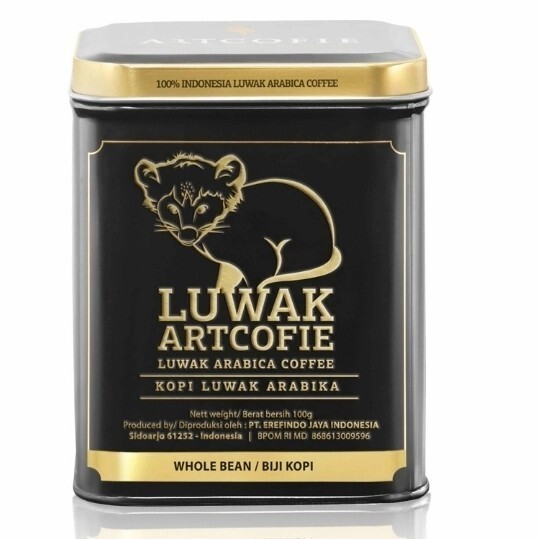 Artcofie Luwak Coffie Arabica Tin Box 100g Whole Bean