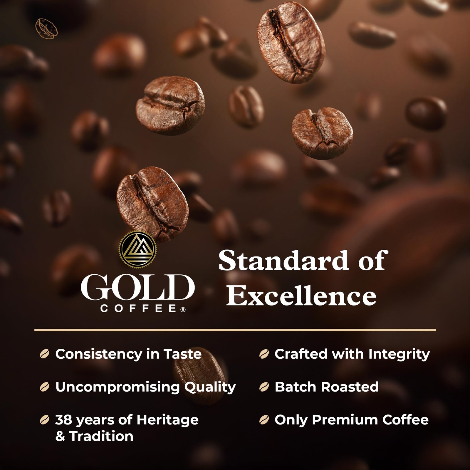Gold Coffee Co. Blue Mountain Premium Blend Medium Roast, Whole Bean 100% Ar…