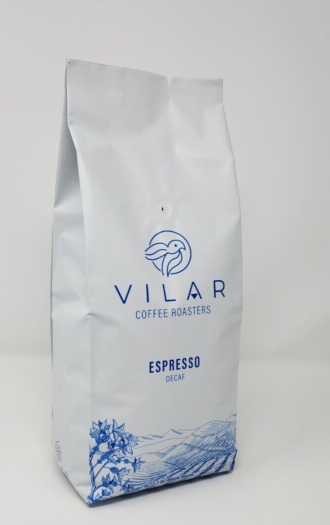 1 Kg, 2.2 Lb Vilar Decaf Espresso Coffee Beans Medium, Decaffeinated, Whole Bean