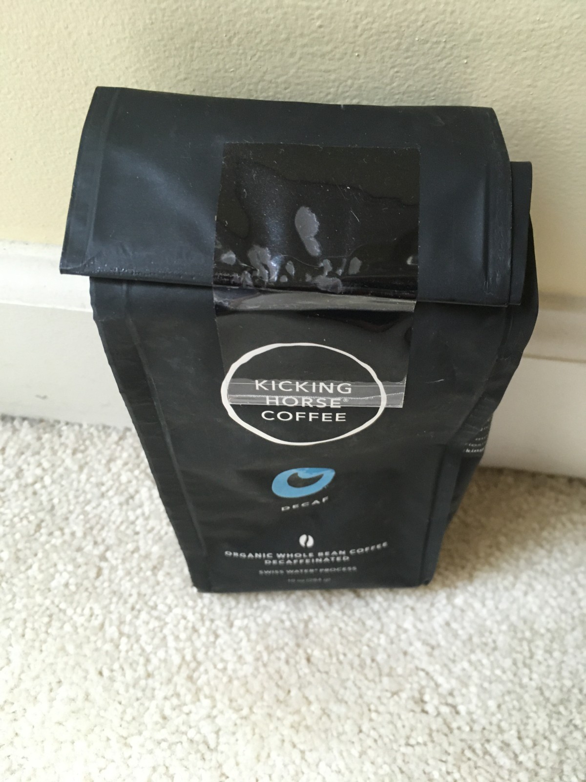 Kicking Horse Decaf Swiss Water Process Organic Whole Bean Coffee 10 oz. 08/2027