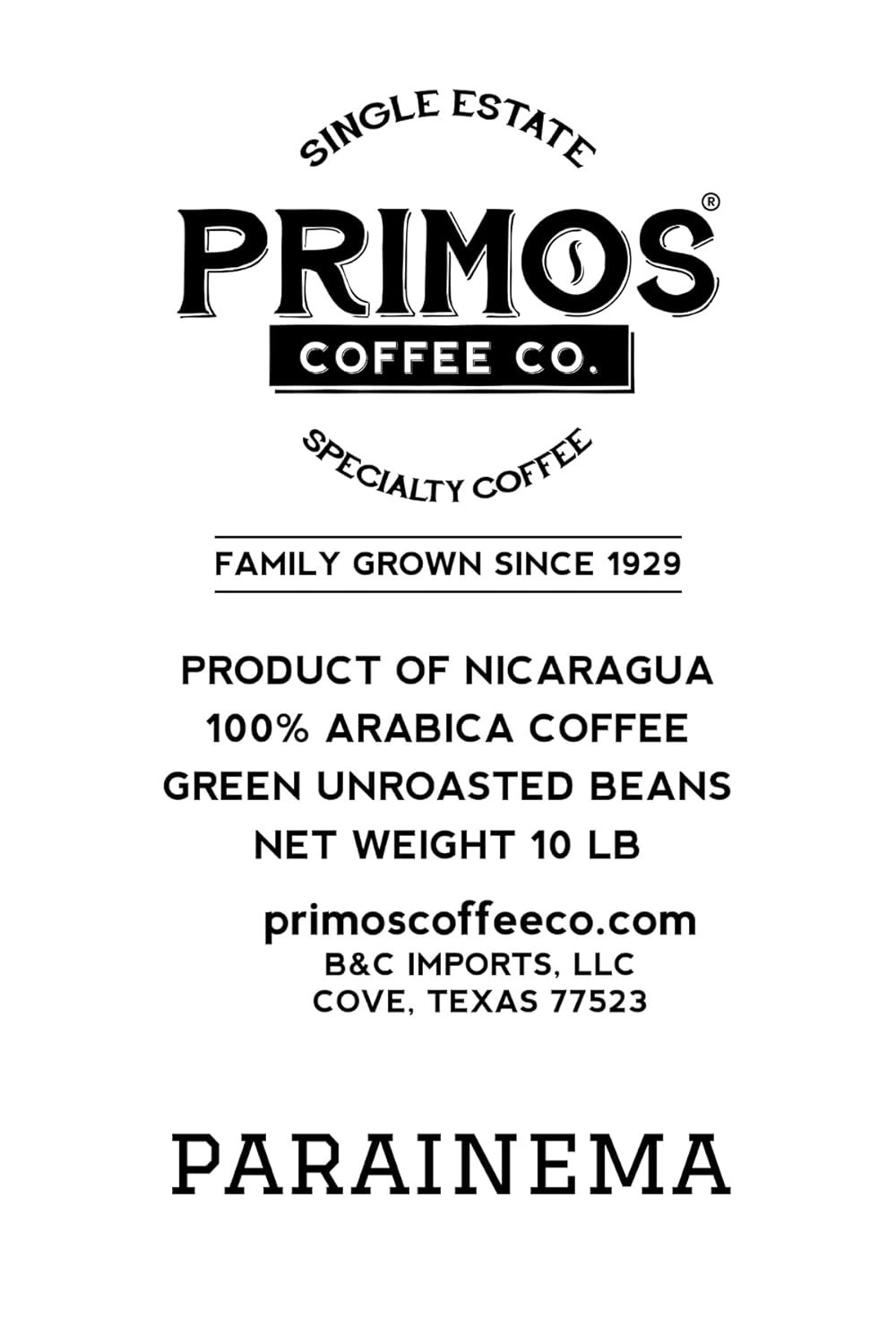 Nicaraguan Parainema 10 lb Unroasted Green Coffee Beans – Ideal for Roasting