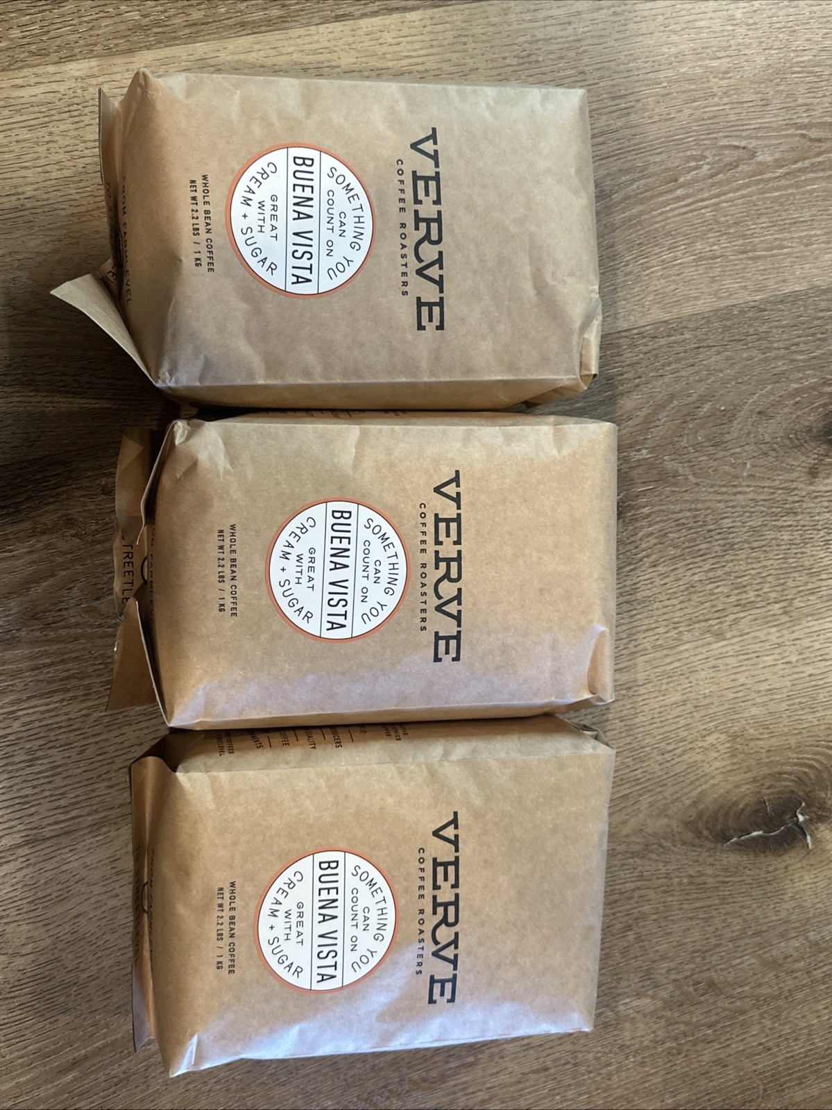 Verve Coffee Roasters Buena Vista Whole Bean 3!pack 2.2 Lbs Each Bag