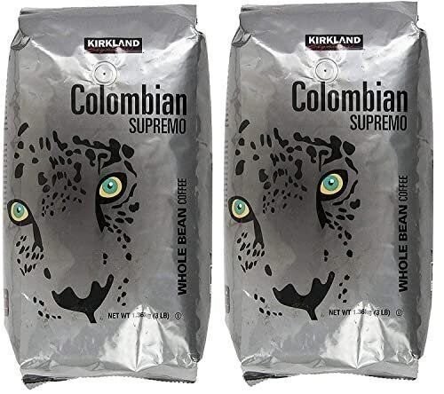 (2 Pack) Kirkland Signature Colombian Supremo Whole Bean Coffee, 3lbs