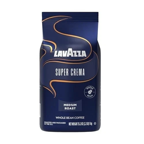 Lavaza Super Crema Whole Bean Coffee, Medium Espresso Roast, Arabica and Robusta