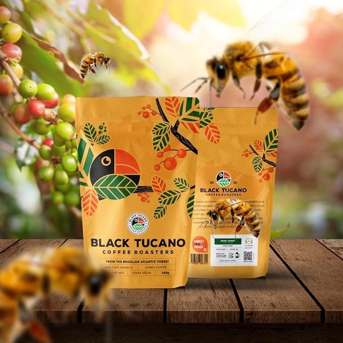 8.8oz 250g Specialty Brazilian Medium Roast Honey Whole Coffee Beans Fresh