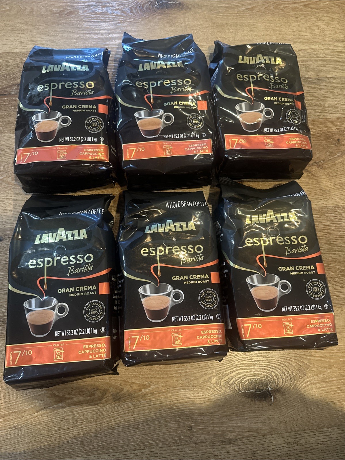 Lavazza Espresso Barista Gran Crema Whole Bean Coffee ( 6-pk , 2.2 LB Each Bag