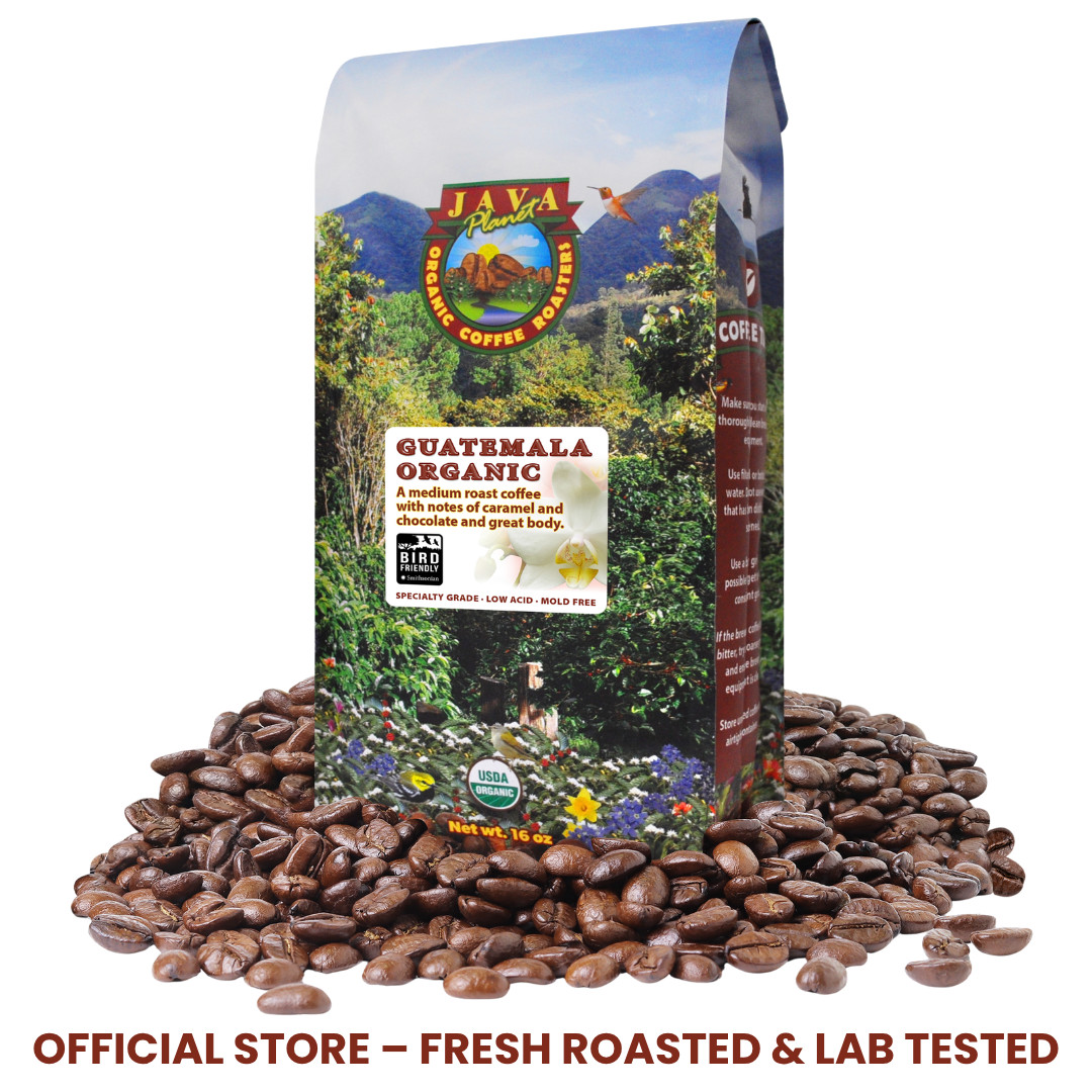Java Planet Guatemala Organic Coffee – Low Acid Mold Free – Medium Roast 1lb Bag