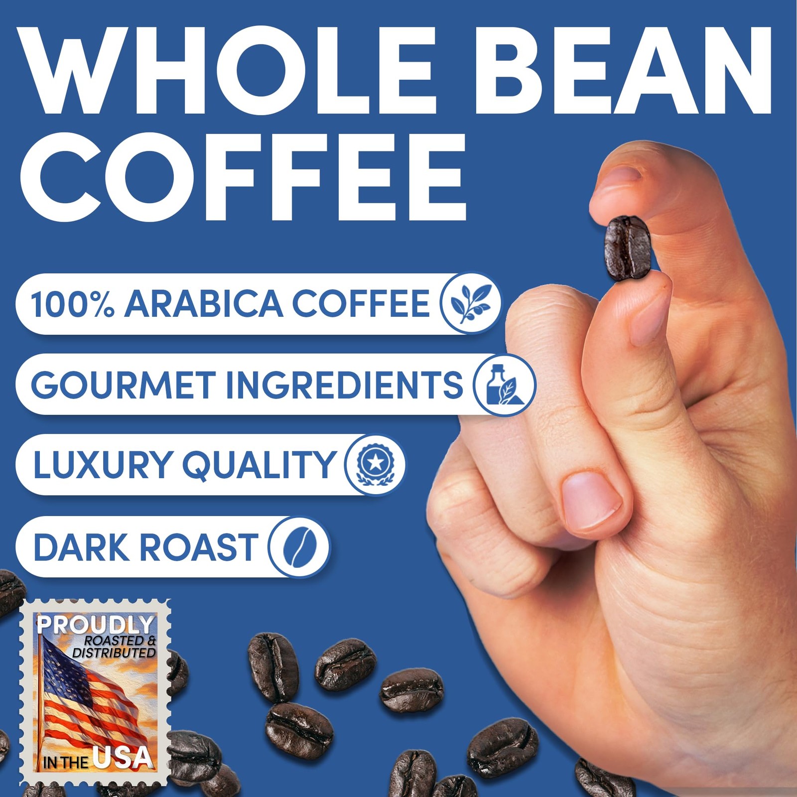 2 lb Espresso Whole Bean Coffee | Dark Roast Espresso Coffee Beans | Bold Str…