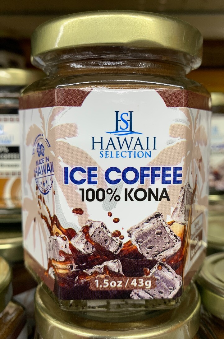 HAWAII SELECTION 100% KONA INSTANT ICE COFFEE 1.5oz JAR