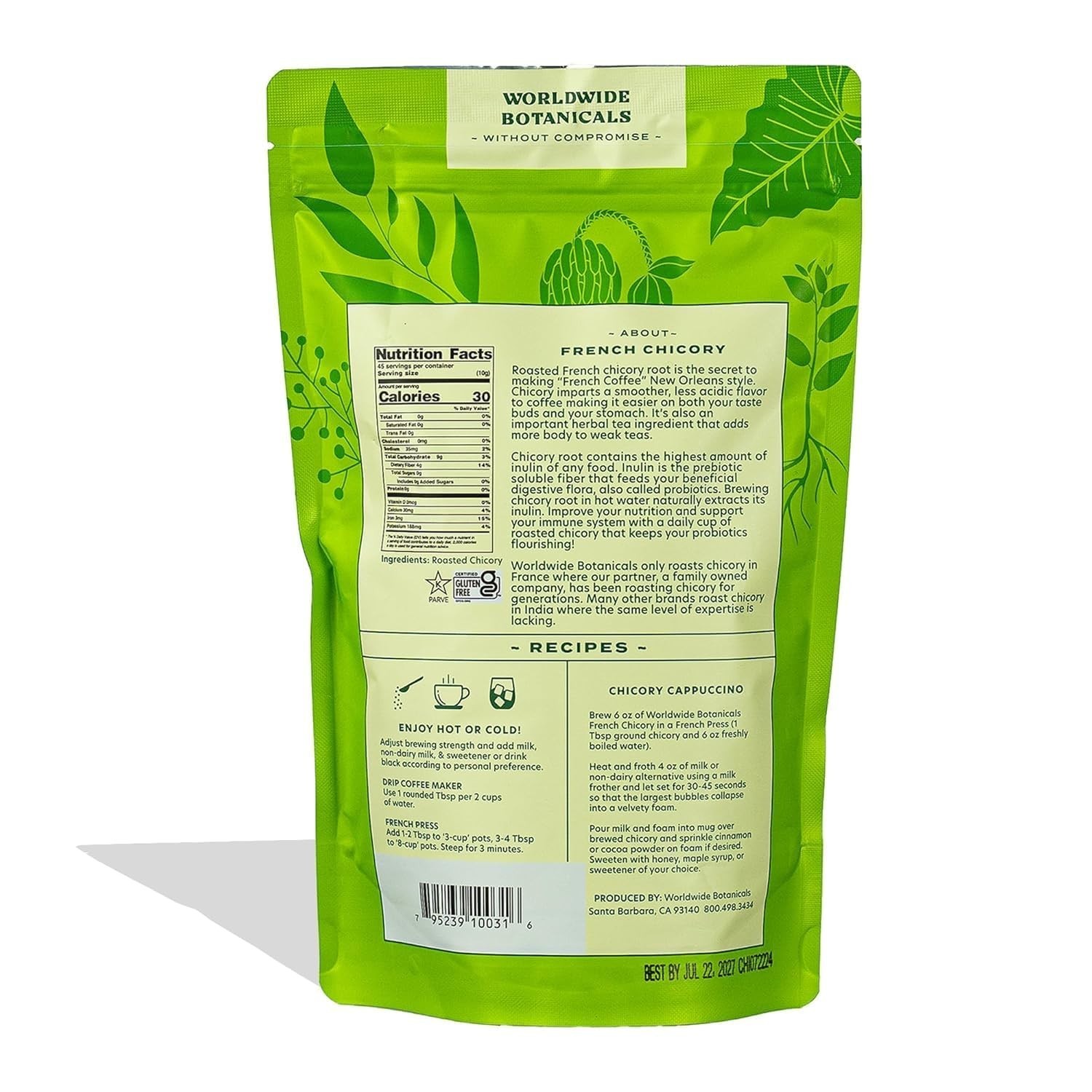 Worldwide Botanicals French Chicory Root – Brew Like Coffee Blend Roasted Chi…