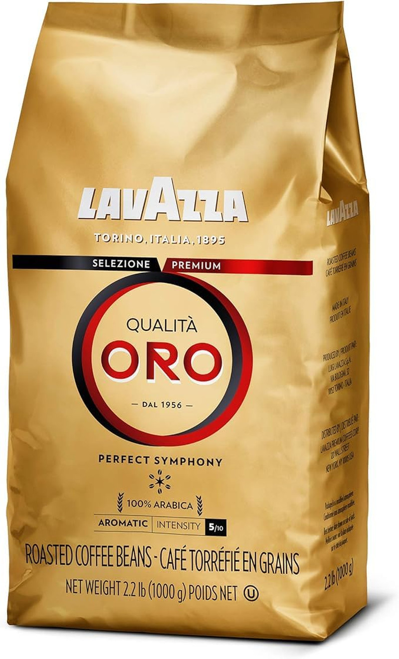 Lavazza Qualità Oro Whole Bean Blend, Medium Roast, 2.2 lb, 100% Arabica, Fruity