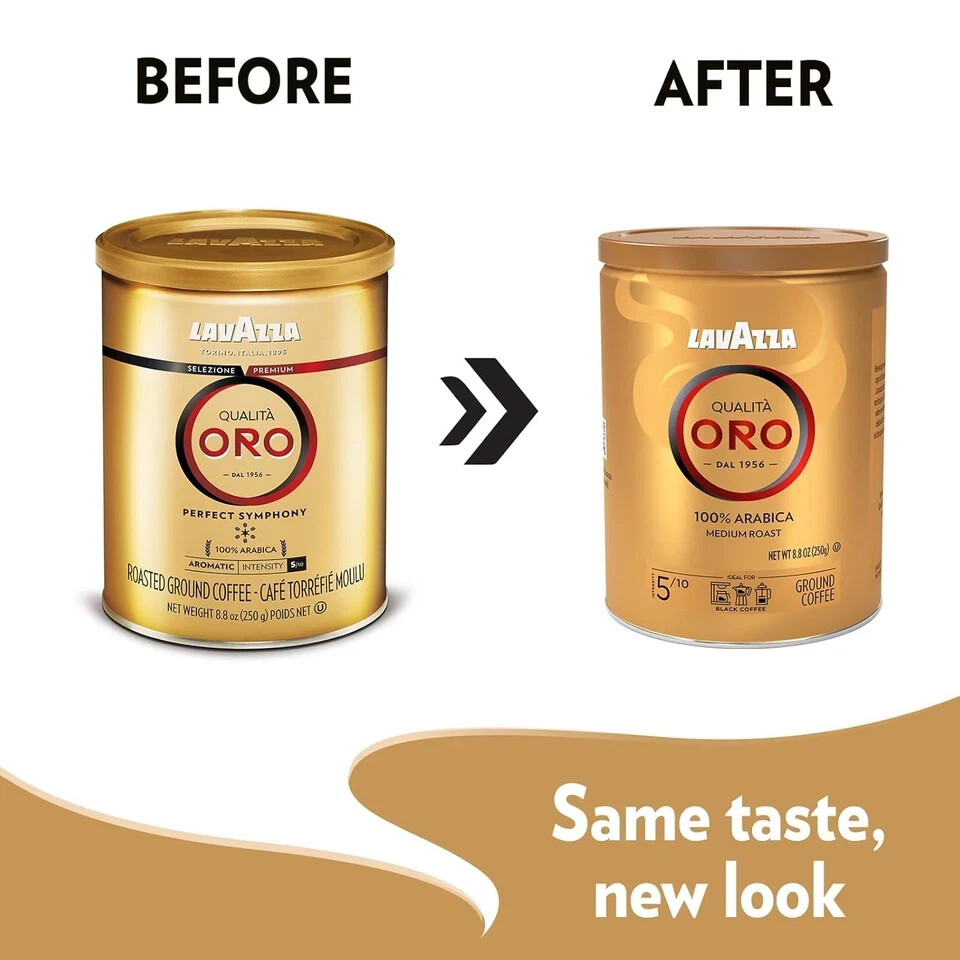 LavAzza QualitÃ  Oro Ground Coffee Medium Roast 100% Arabica 8.8 oz Tin 2 Pack