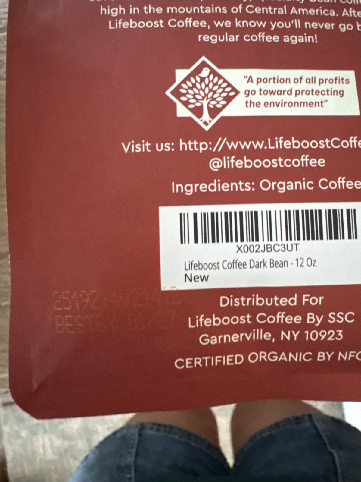 LIFEBOOST Dark Organic Coffee Beans – Single Origin Non-Gmo Dark Roast Low Acid