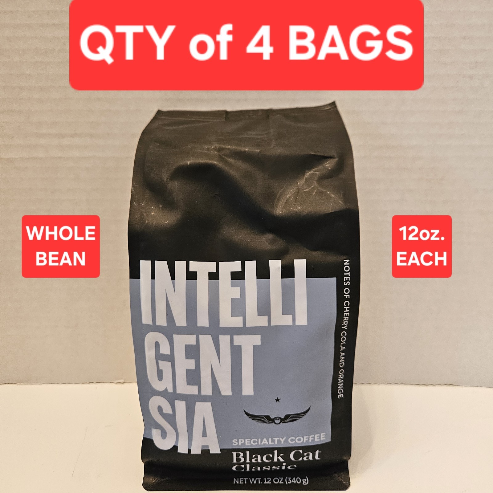 4 x 12oz. Intelligentsia Black Cat Classic WHOLE BEAN Coffee *CLEARANCE/PLZ READ